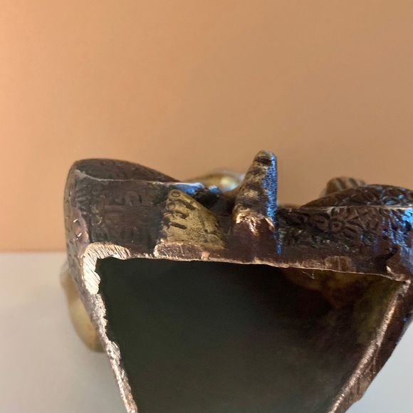 Antique Style Heavy Brass Ganesh Statue Figurine - Picture 5 of 10